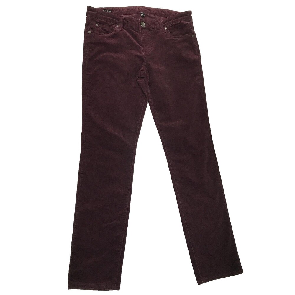 KUT From The Kloth Corduroy Pants Womens 6 Red Slim Stretch 5 Pocket KP494MQ9